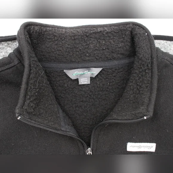 Eddie Bauer Men’s Black/Grey Half Zip Sweater Fleece – Size XL - Picture 7 of 8